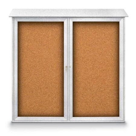 United Visual Products Indoor Enclosed Combo Board, 48"x36", Satin Frame/Blue & Blue Spruce UVCB4836-BLUE-BLSPRU